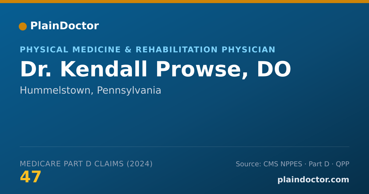Shareable card for Kendall Prowse, DO - Physical Medicine & Rehabilitation Physician, Hummelstown, PA