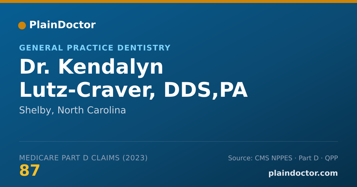 Shareable card for Kendalyn Lutz-Craver, DDS,PA - General Practice Dentistry, Shelby, NC