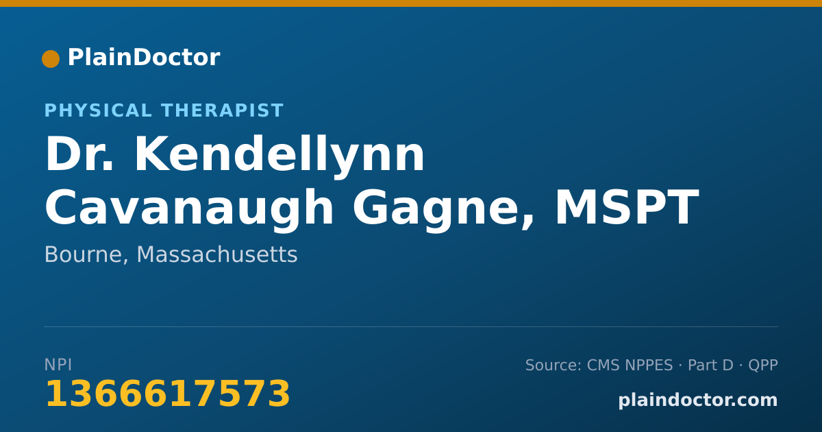 Shareable card for Kendellynn Cavanaugh Gagne, MSPT - Physical Therapist, Bourne, MA
