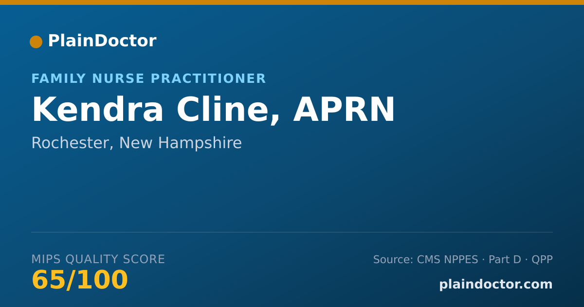 Shareable card for Kendra Cline, APRN - Family Nurse Practitioner, Rochester, NH