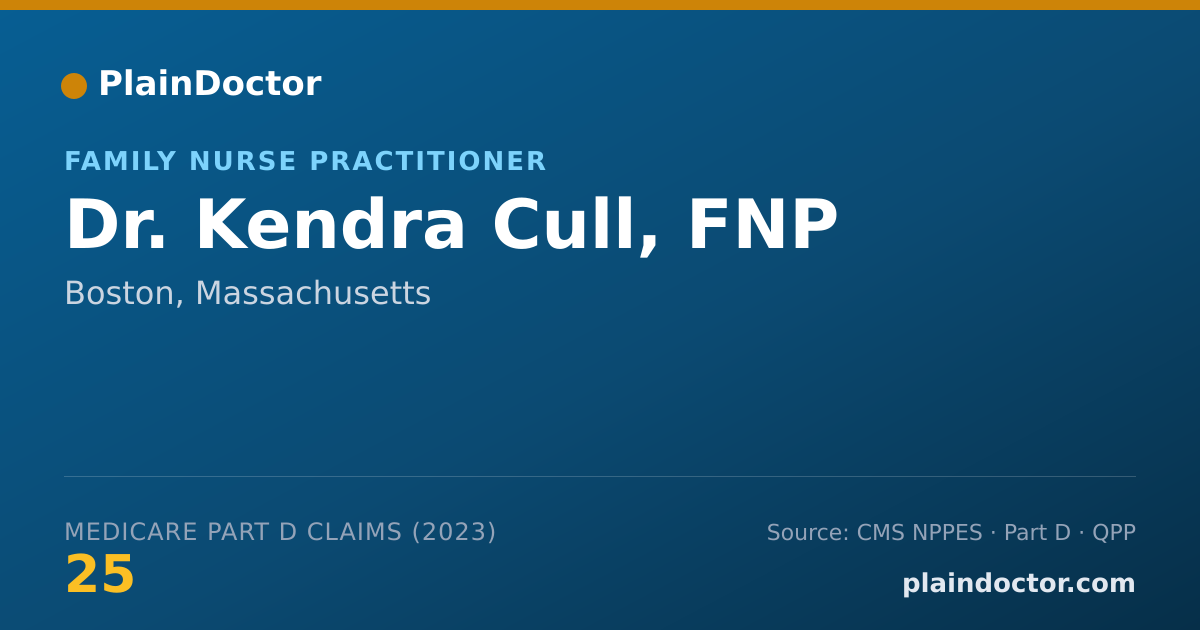 Shareable card for Kendra Cull, FNP - Family Nurse Practitioner, Boston, MA