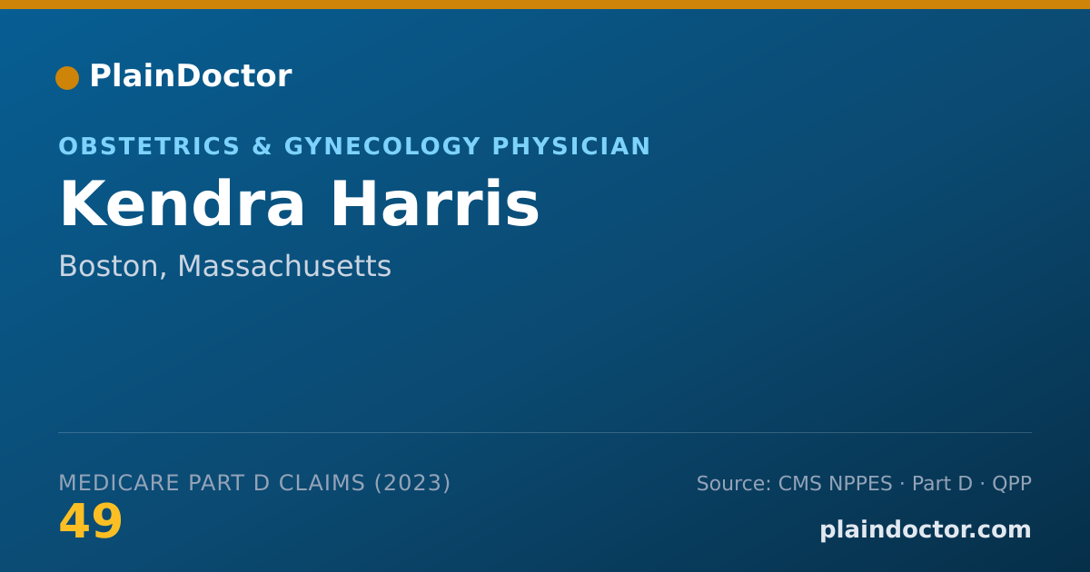 Shareable card for Kendra Harris - Obstetrics & Gynecology Physician, Boston, MA