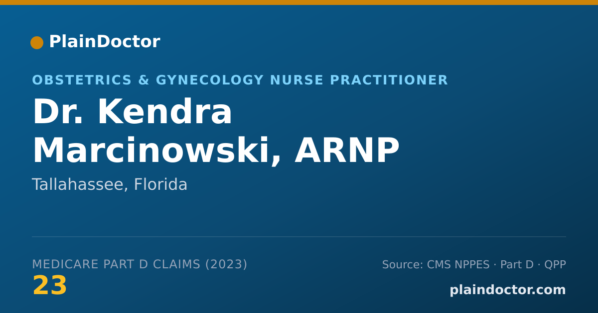 Shareable card for Kendra Marcinowski, ARNP - Obstetrics & Gynecology Nurse Practitioner, Tallahassee, FL