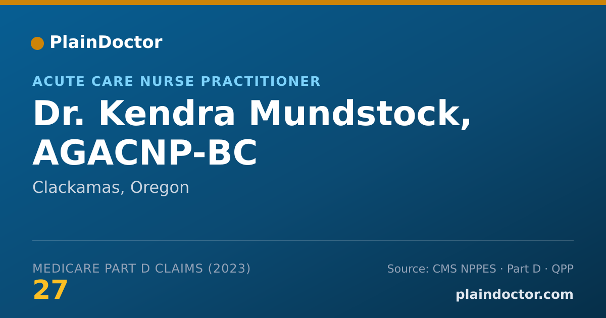 Shareable card for Kendra Mundstock, AGACNP-BC - Acute Care Nurse Practitioner, Clackamas, OR