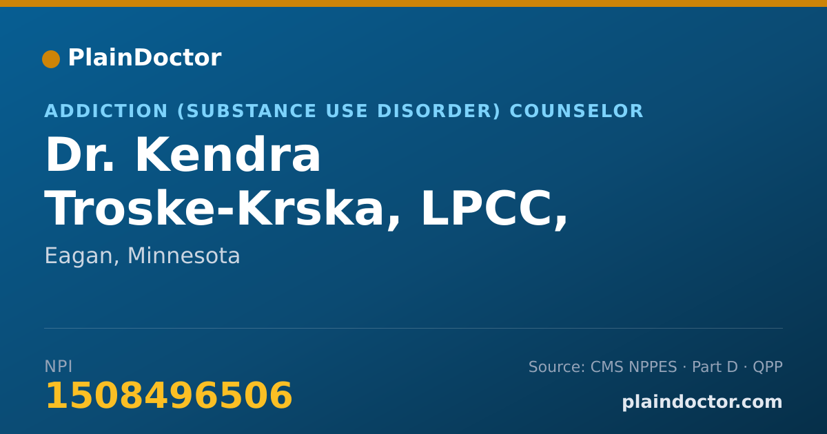 Shareable card for Kendra Troske-Krska, LPCC, LADC - Addiction (Substance Use Disorder) Counselor, Eagan, MN
