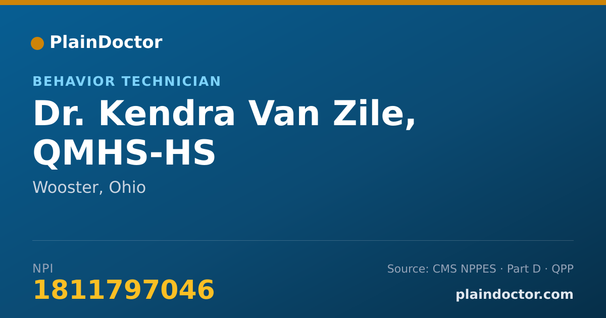 Shareable card for Kendra Van Zile, QMHS-HS - Behavior Technician, Wooster, OH