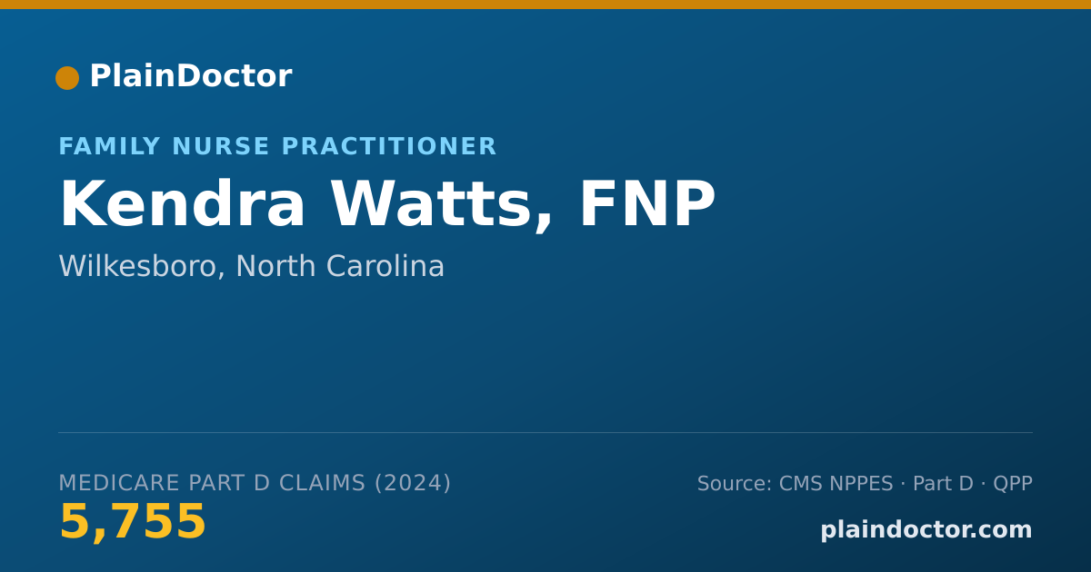 Shareable card for Kendra Watts, FNP - Family Nurse Practitioner, Wilkesboro, NC