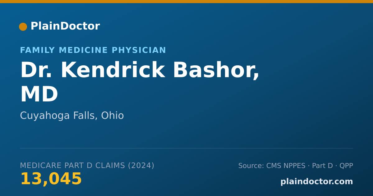 Shareable card for Kendrick Bashor, MD - Family Medicine Physician, Cuyahoga Falls, OH