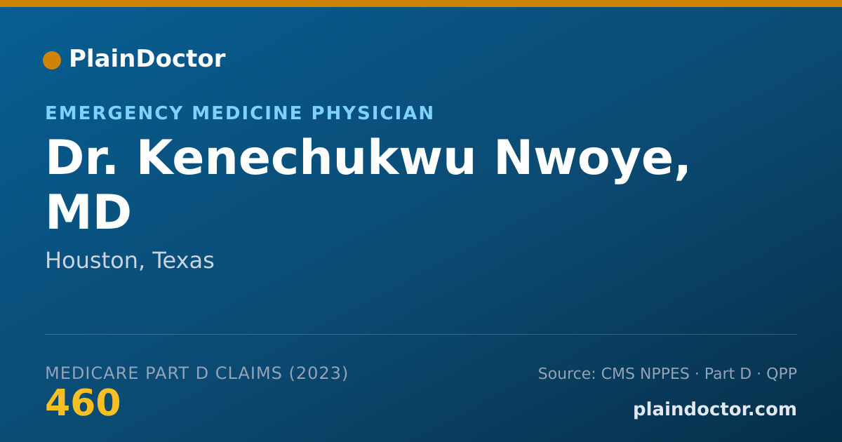 Shareable card for Kenechukwu Nwoye, MD - Emergency Medicine Physician, Houston, TX