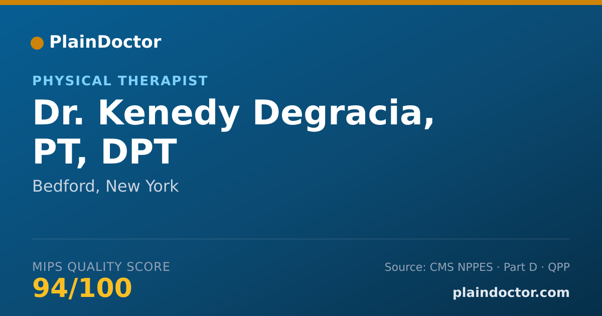 Shareable card for Kenedy Degracia, PT,  DPT - Physical Therapist, Bedford, NY