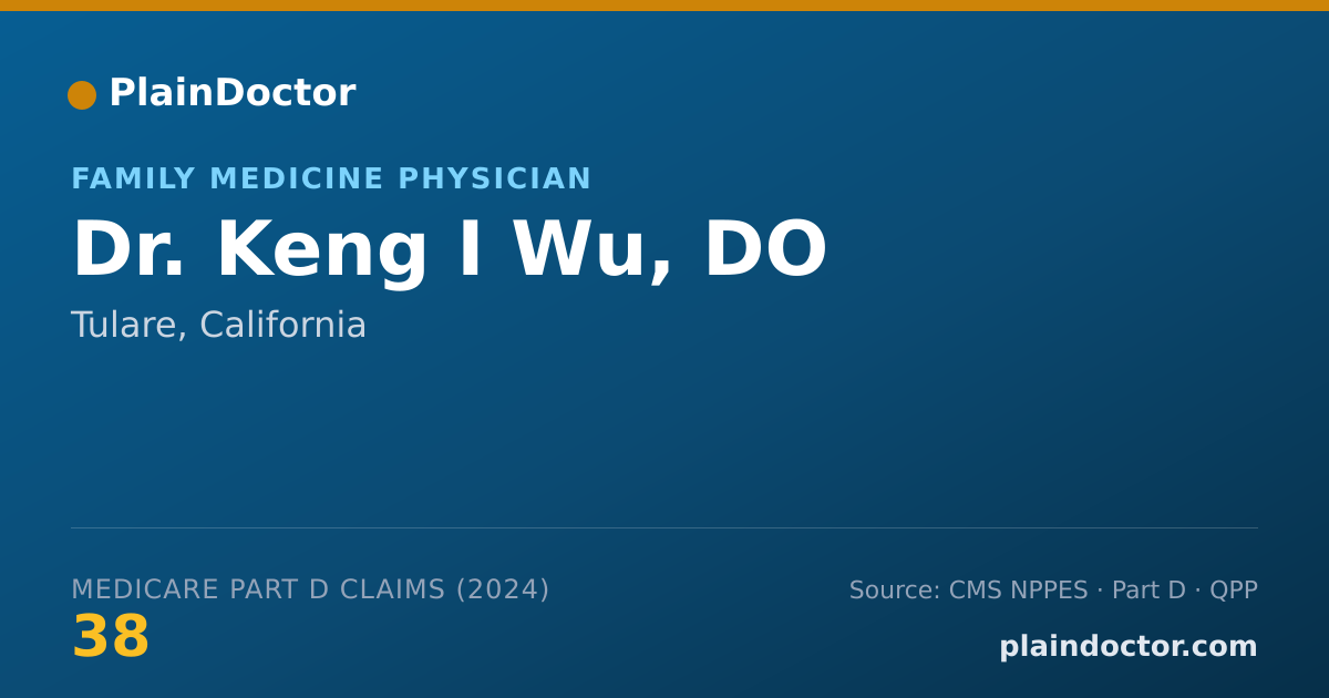 Shareable card for Keng I Wu, DO - Family Medicine Physician, Tulare, CA