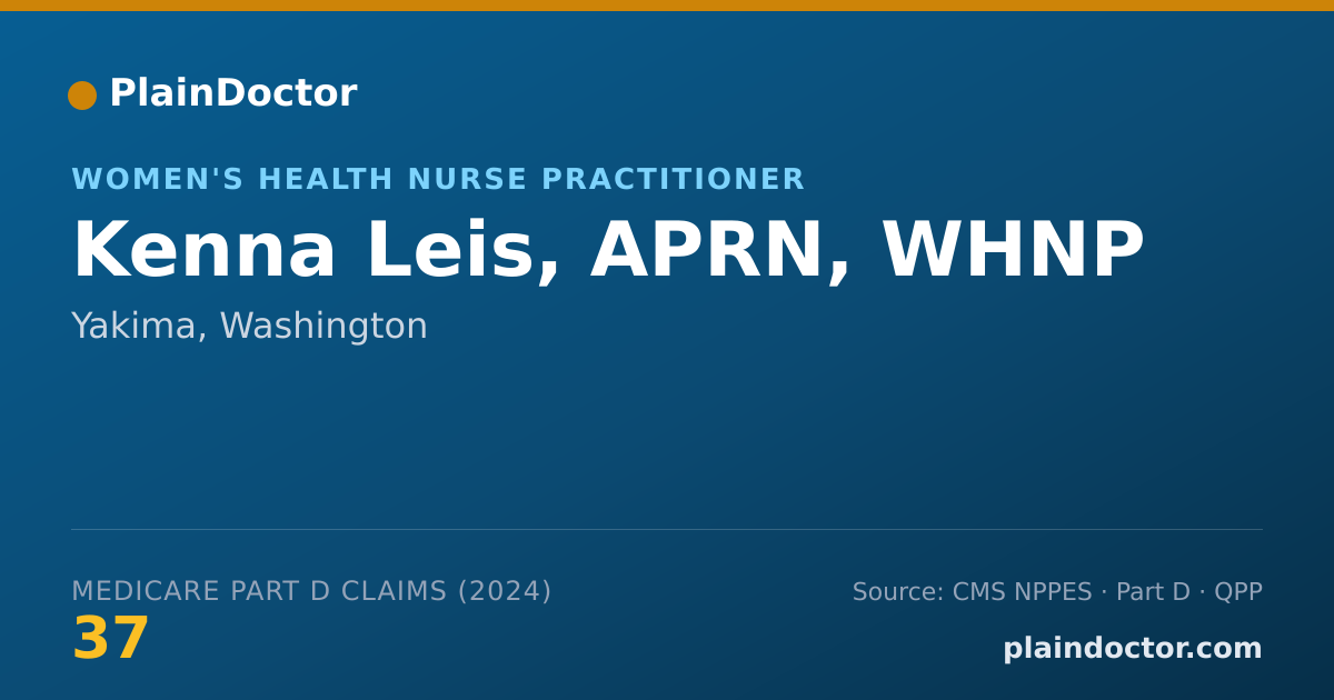 Shareable card for Kenna Leis, APRN, WHNP - Women's Health Nurse Practitioner, Yakima, WA