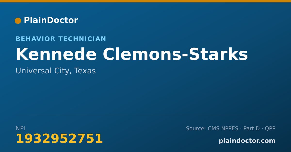 Shareable card for Kennede Clemons-Starks - Behavior Technician, Universal City, TX