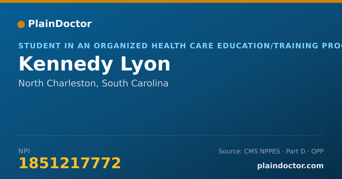 Shareable card for Kennedy Lyon - Athletic Trainer, North Charleston, SC