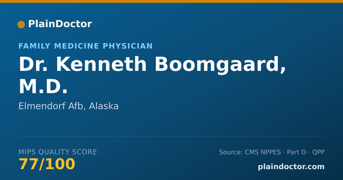 Shareable card for Kenneth Boomgaard, M.D. - Family Medicine Physician, Elmendorf Afb, AK