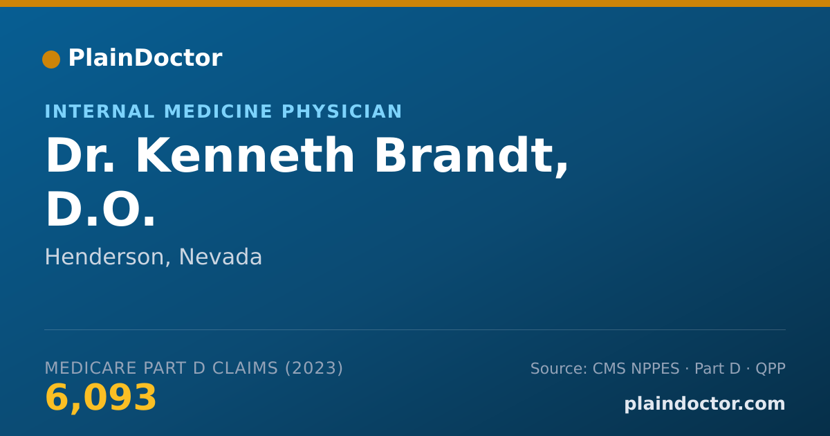 Shareable card for Kenneth Brandt, D.O. - Internal Medicine Physician, Henderson, NV