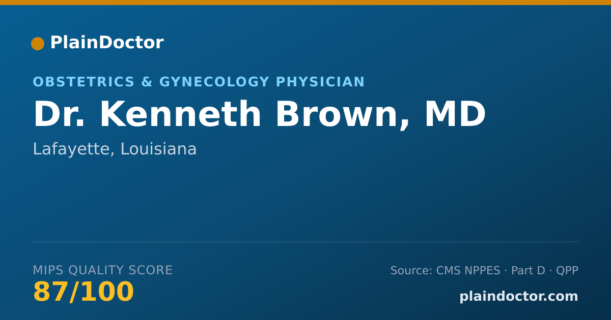 Shareable card for Kenneth Brown, MD - Obstetrics & Gynecology Physician, Lafayette, LA