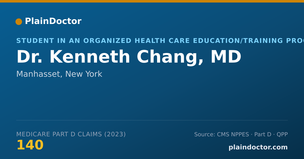 Shareable card for Kenneth Chang, MD - Student in an Organized Health Care Education/Training Program, Manhasset, NY