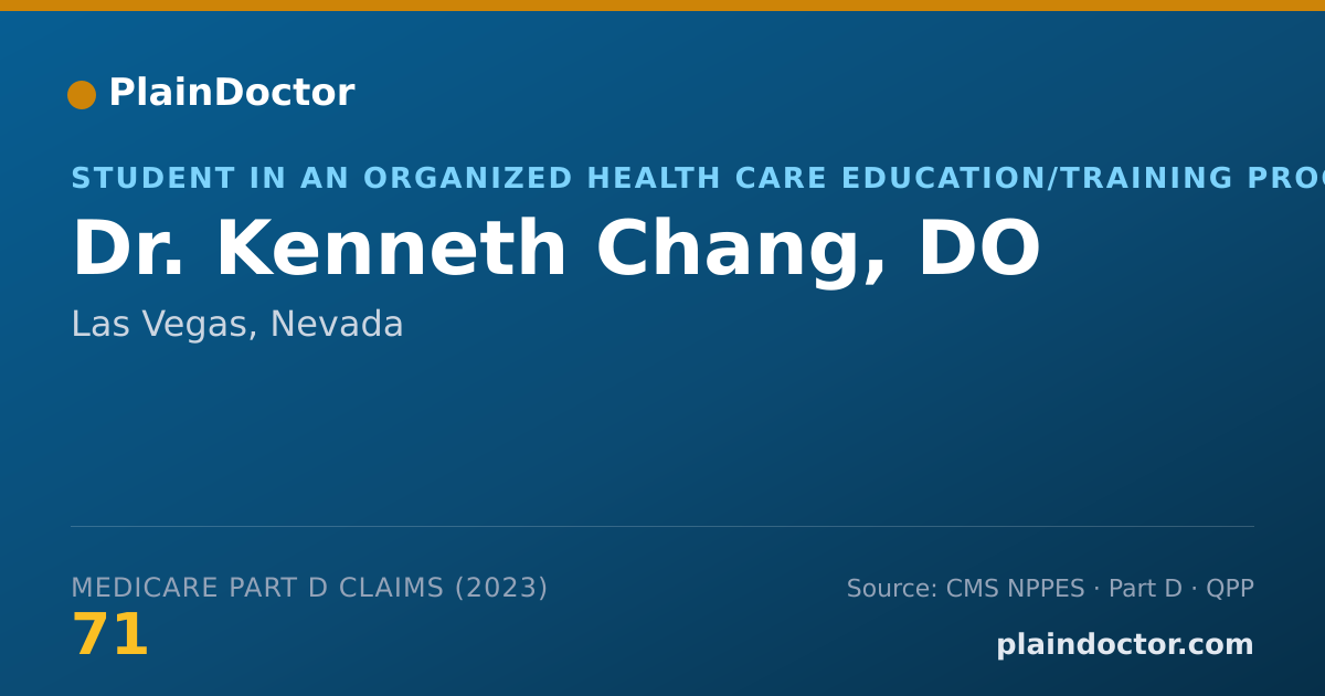 Shareable card for Kenneth Chang, DO - Student in an Organized Health Care Education/Training Program, Las Vegas, NV