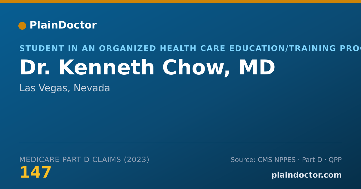 Shareable card for Kenneth Chow, MD - Student in an Organized Health Care Education/Training Program, Las Vegas, NV