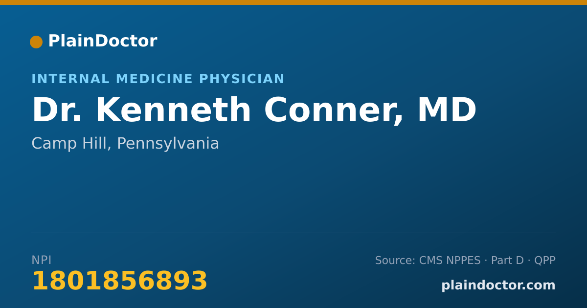 Shareable card for Kenneth Conner, MD - Internal Medicine Physician, Camp Hill, PA