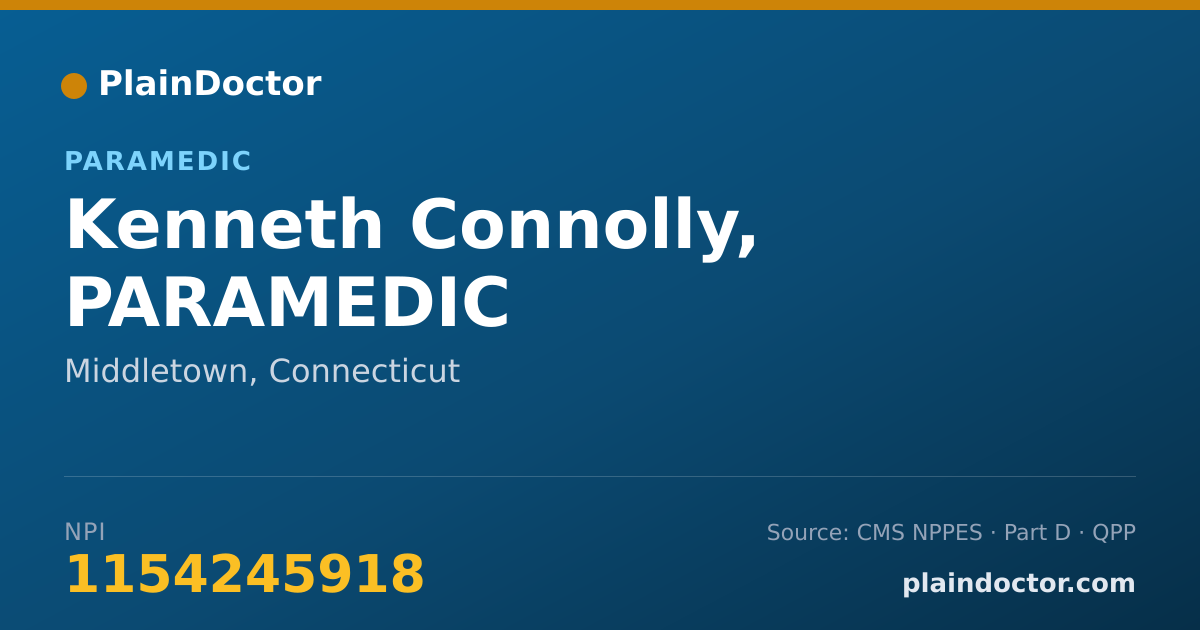 Shareable card for Kenneth Connolly, PARAMEDIC - Paramedic, Middletown, CT