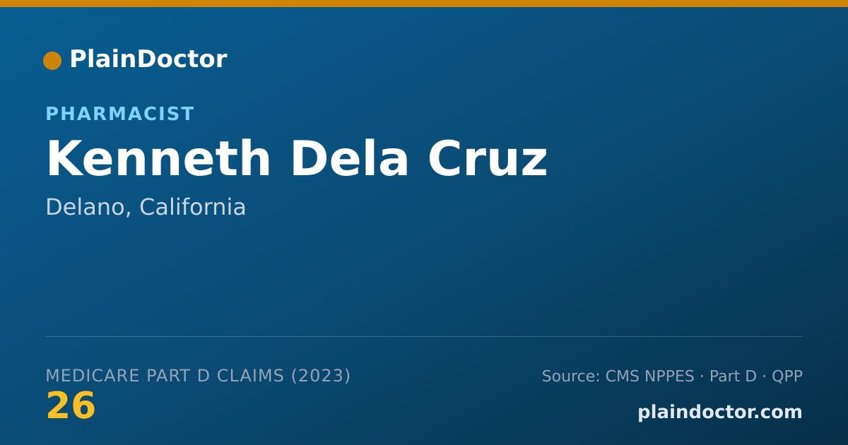 Shareable card for Kenneth Dela Cruz - Pharmacist, Delano, CA