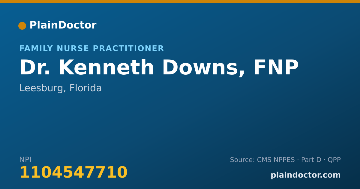 Shareable card for Kenneth Downs, FNP - Family Nurse Practitioner, Leesburg, FL