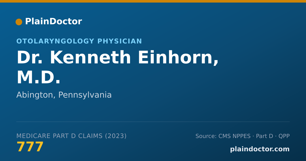 Shareable card for Kenneth Einhorn, M.D. - Otolaryngology Physician, Abington, PA