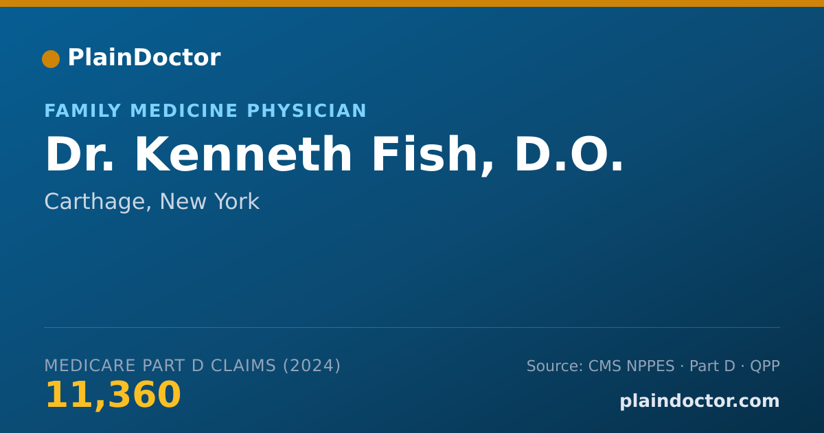 Shareable card for Kenneth Fish, D.O. - Family Medicine Physician, Carthage, NY
