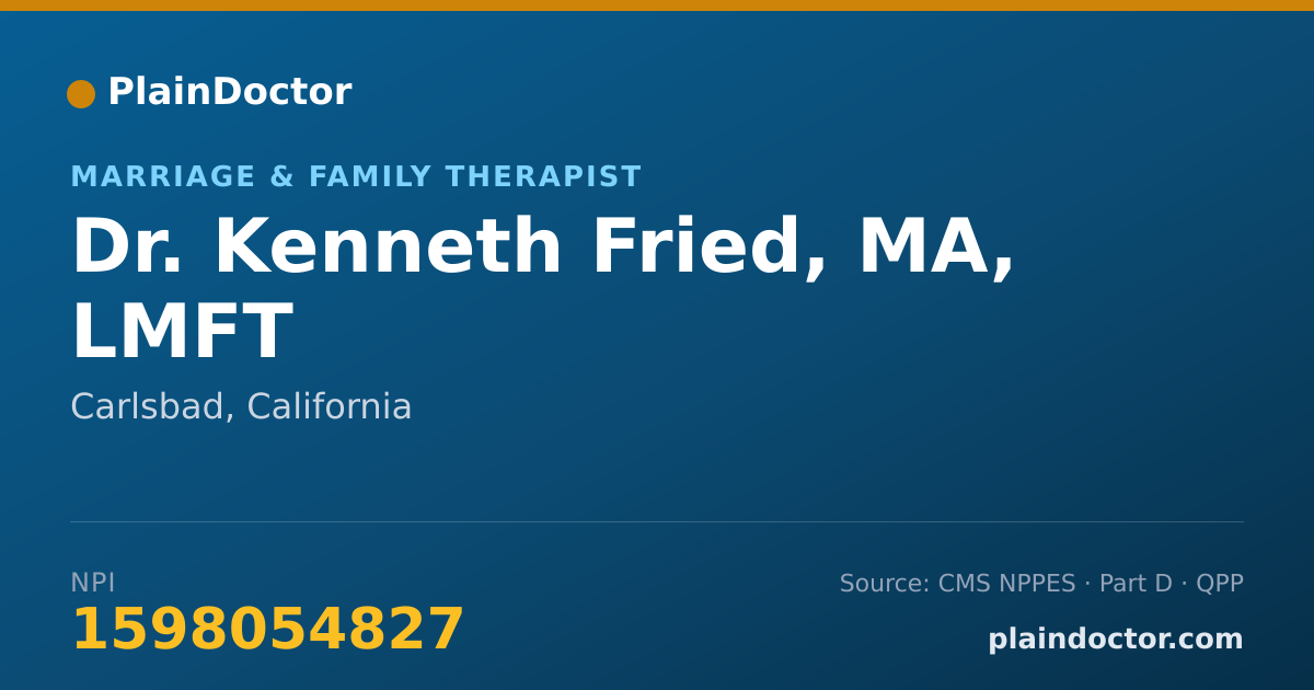 Shareable card for Kenneth Fried, MA, LMFT - Marriage & Family Therapist, Carlsbad, CA