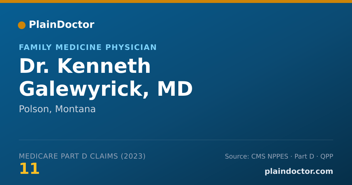 Shareable card for Kenneth Galewyrick, MD - Family Medicine Physician, Polson, MT