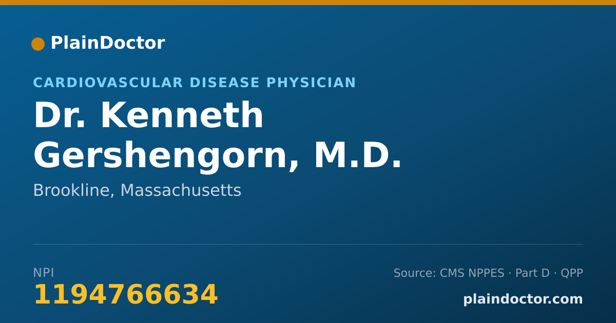 Shareable card for Kenneth Gershengorn, M.D. - Cardiovascular Disease Physician, Brookline, MA