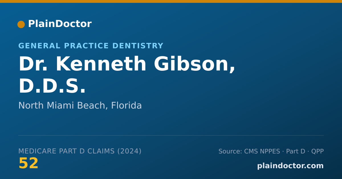 Shareable card for Kenneth Gibson, D.D.S. - General Practice Dentistry, North Miami Beach, FL