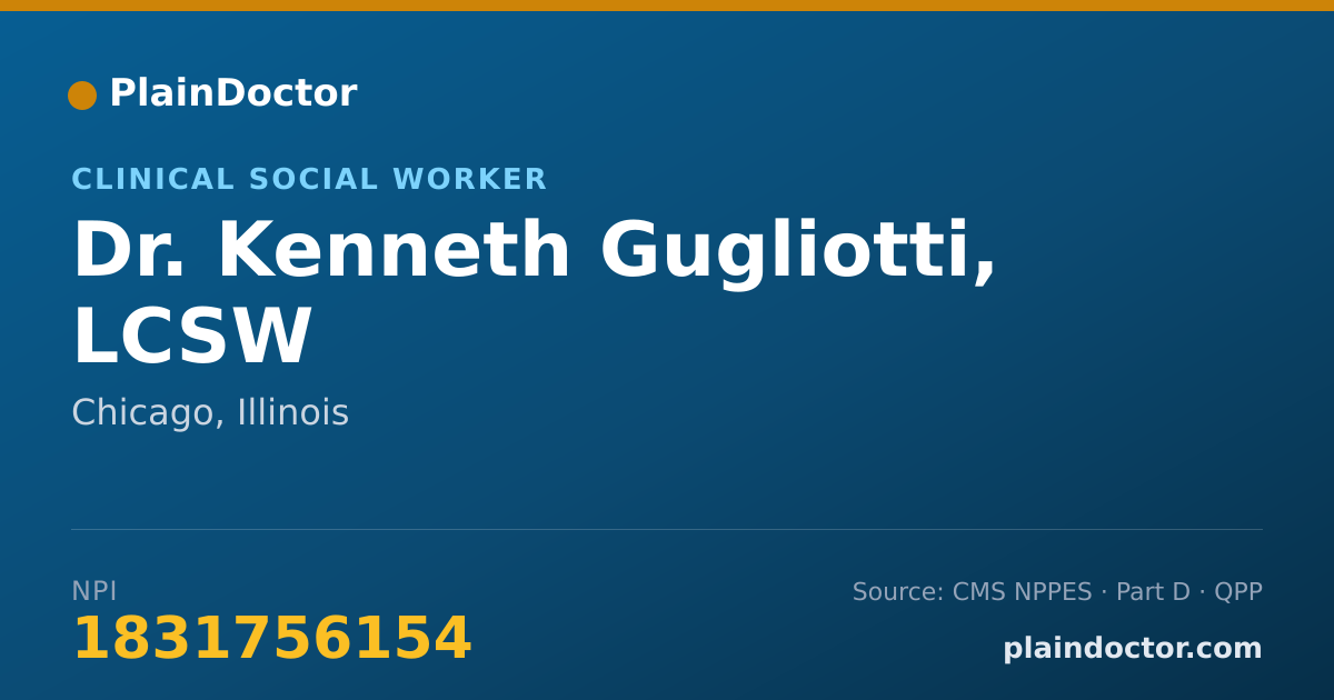 Shareable card for Kenneth Gugliotti, LCSW - Clinical Social Worker, Chicago, IL