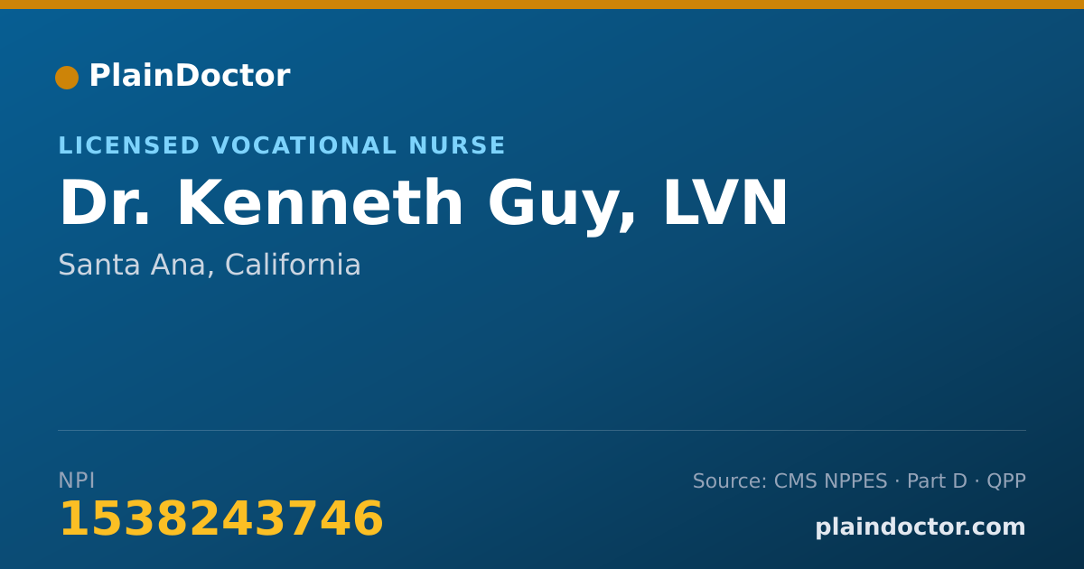 Shareable card for Kenneth Guy, LVN - Licensed Vocational Nurse, Santa Ana, CA