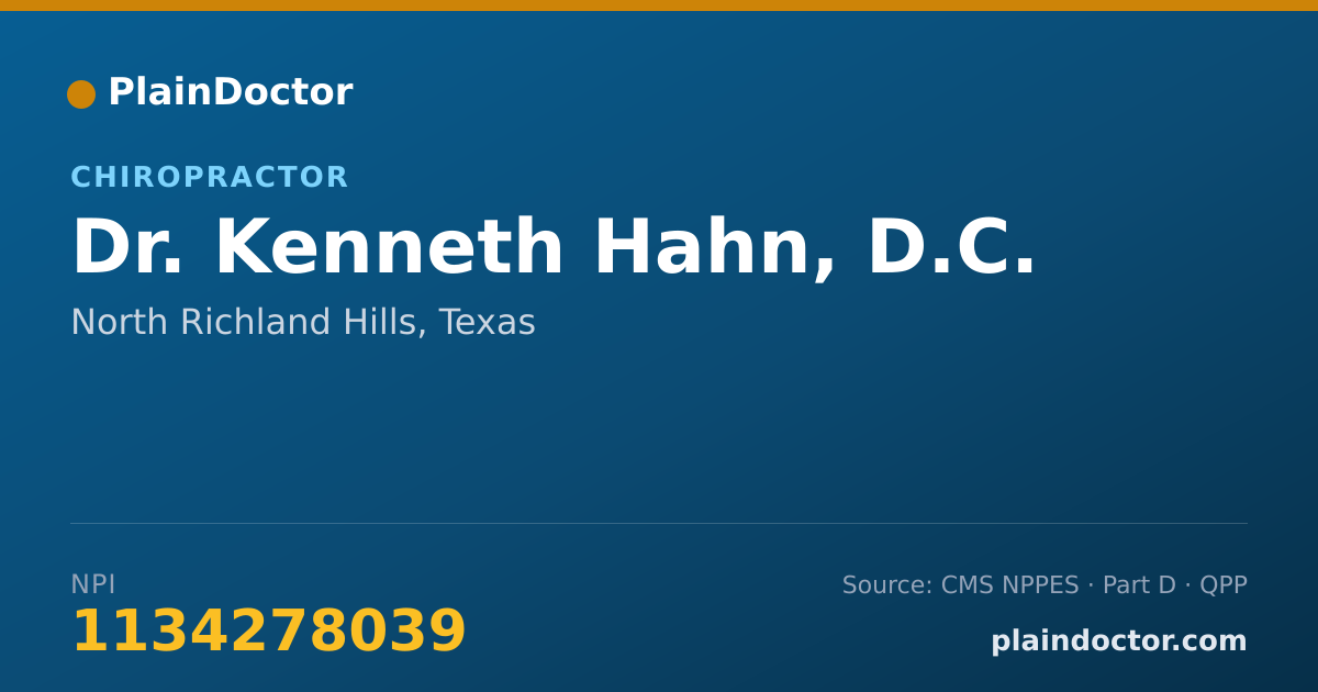 Shareable card for Kenneth Hahn, D.C. - Chiropractor, North Richland Hills, TX