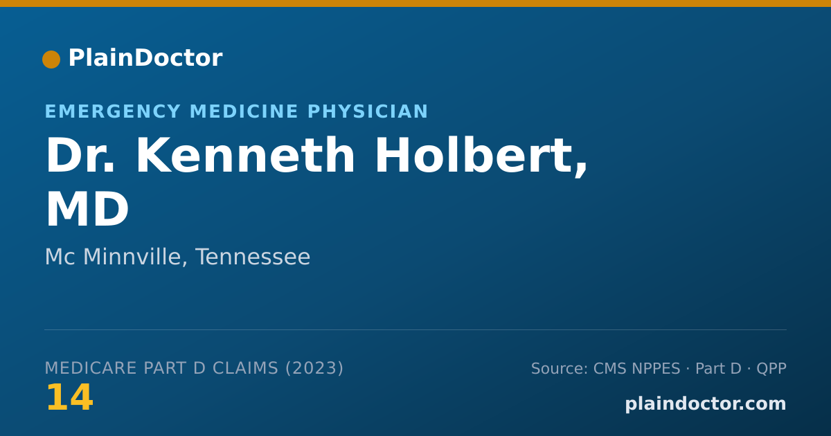 Shareable card for Kenneth Holbert, MD - Emergency Medicine Physician, Mc Minnville, TN