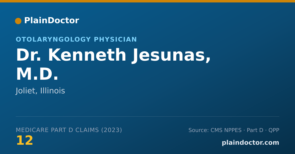 Shareable card for Kenneth Jesunas, M.D. - Otolaryngology Physician, Joliet, IL