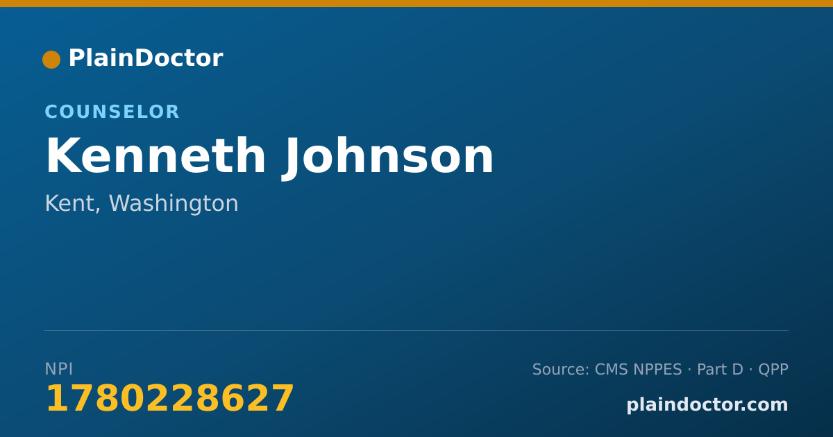 Shareable card for Kenneth Johnson - Counselor, Kent, WA