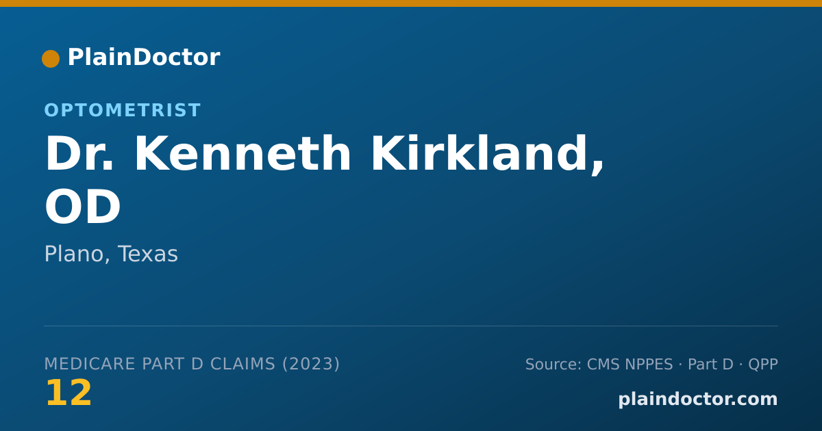Shareable card for Kenneth Kirkland, OD - Optometrist, Plano, TX
