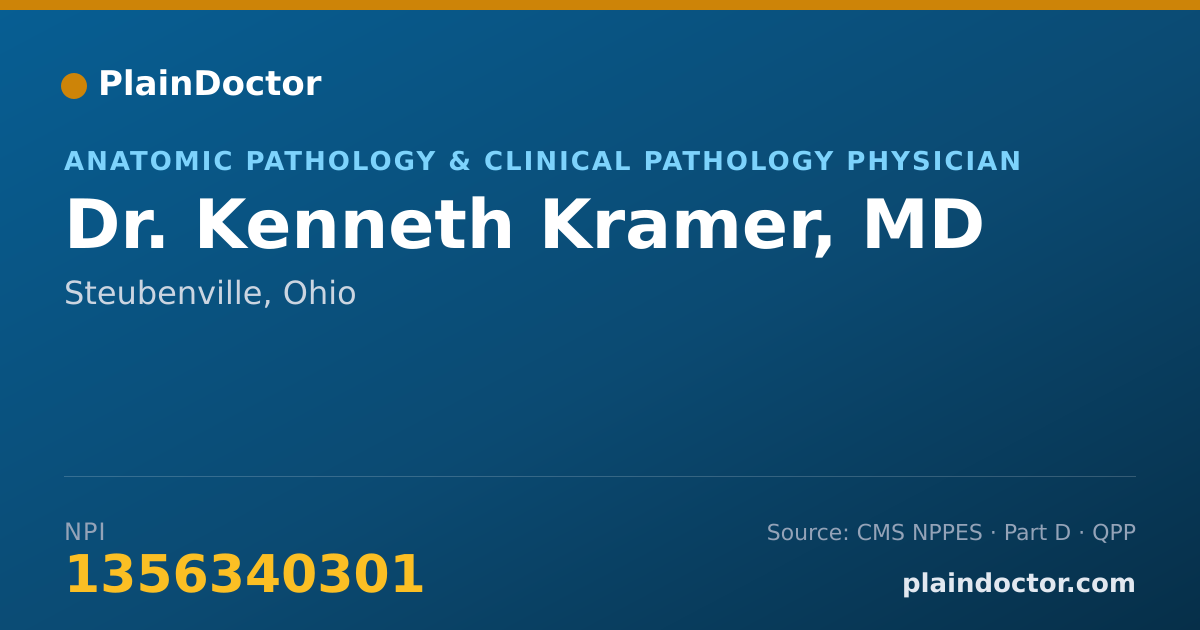 Shareable card for Kenneth Kramer, MD - Anatomic Pathology & Clinical Pathology Physician, Steubenville, OH