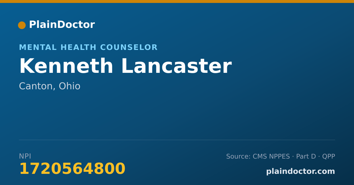 Shareable card for Kenneth Lancaster - Mental Health Counselor, Canton, OH