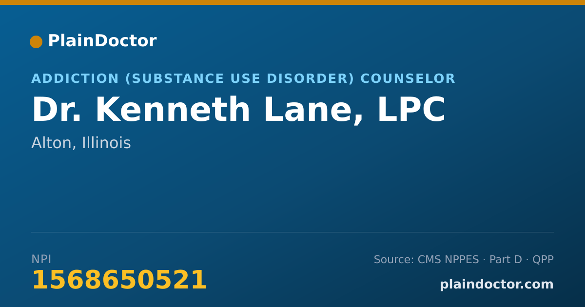 Shareable card for Kenneth Lane, LPC - Addiction (Substance Use Disorder) Counselor, Alton, IL