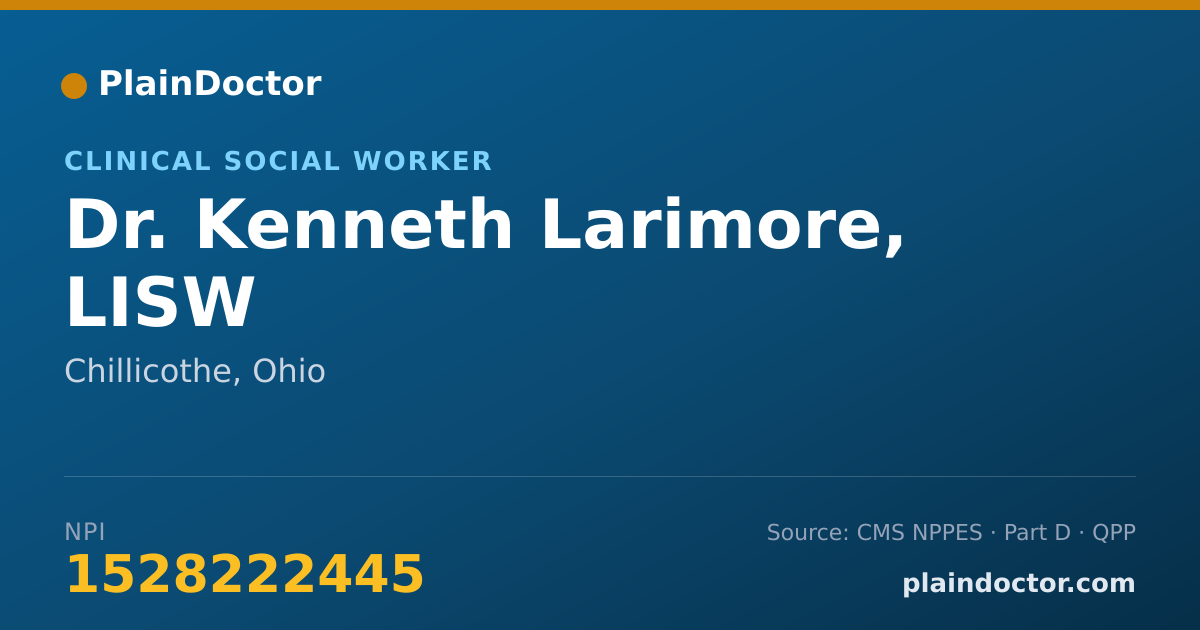 Shareable card for Kenneth Larimore, LISW - Clinical Social Worker, Chillicothe, OH