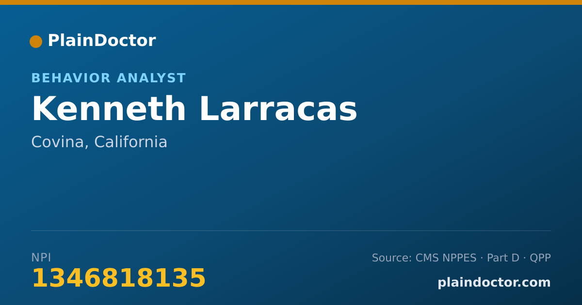 Shareable card for Kenneth Larracas - Behavior Analyst, Covina, CA