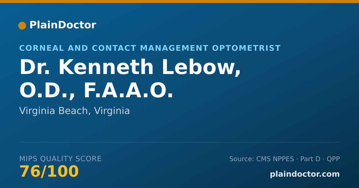 Shareable card for Kenneth Lebow, O.D., F.A.A.O. - Corneal and Contact Management Optometrist, Virginia Beach, VA