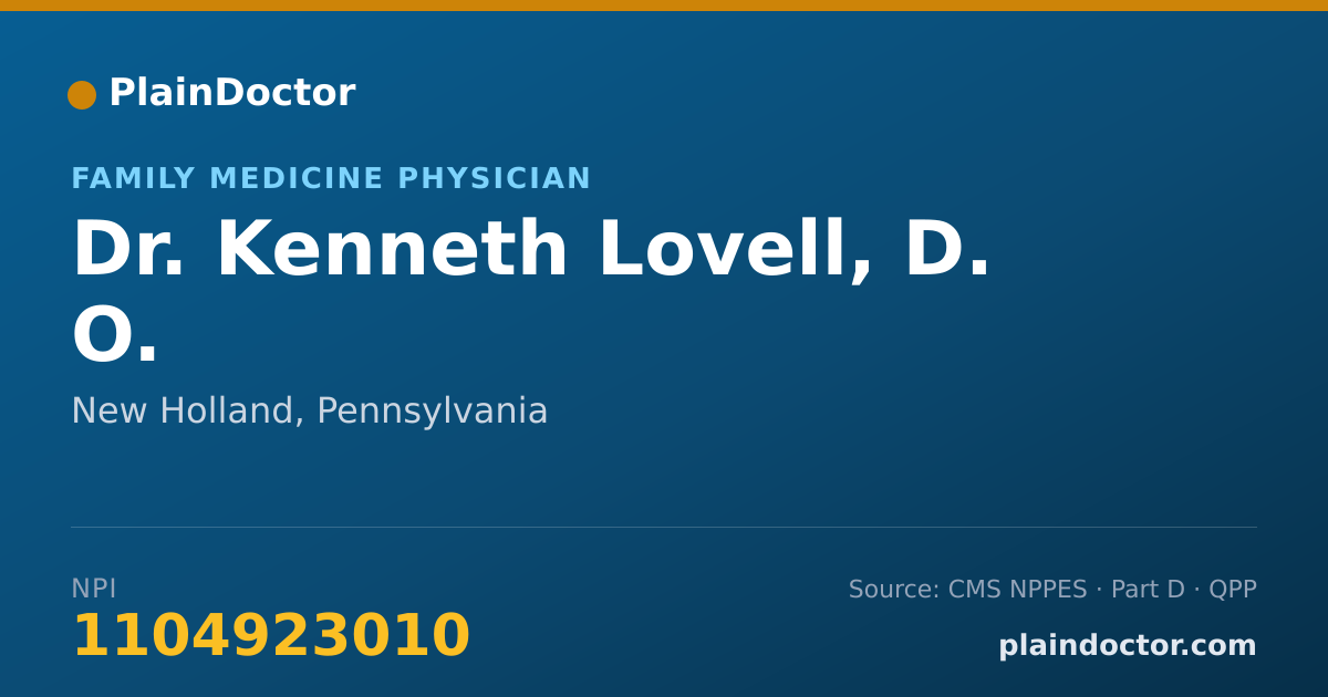 Shareable card for Kenneth Lovell, D. O. - Family Medicine Physician, New Holland, PA