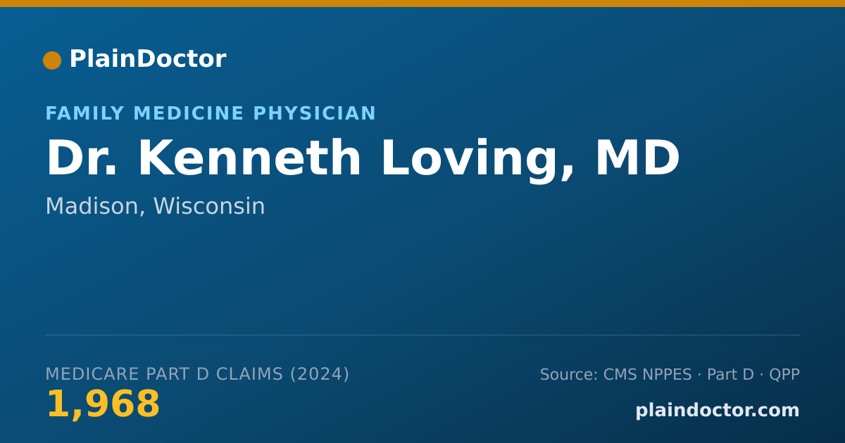Shareable card for Kenneth Loving, MD - Family Medicine Physician, Madison, WI