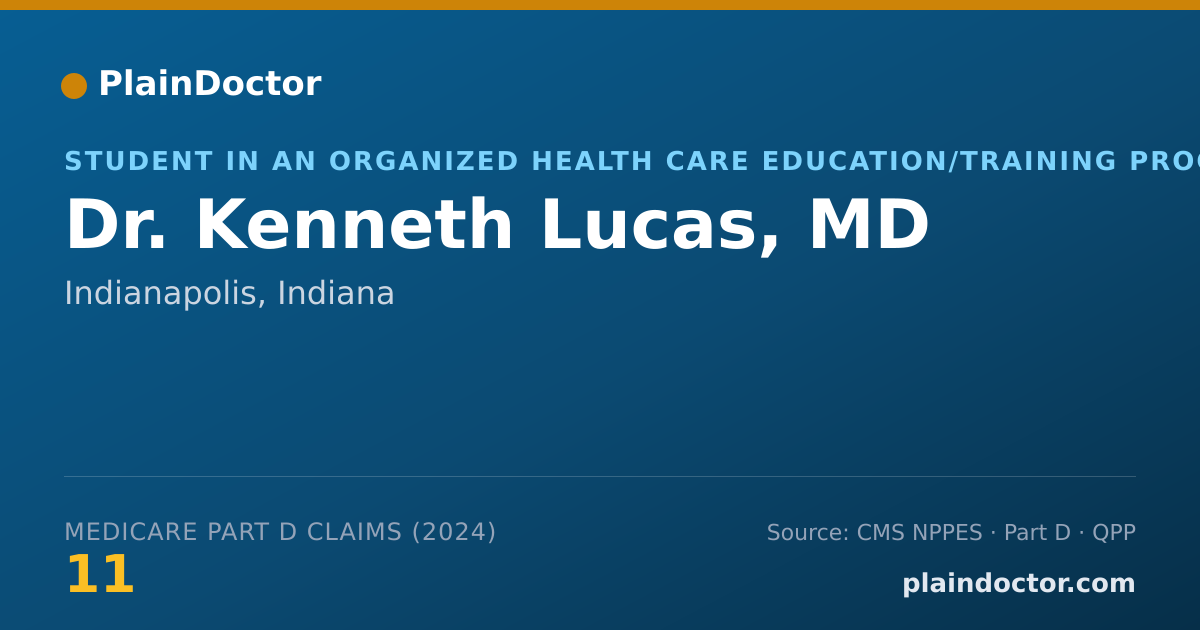 Shareable card for Kenneth Lucas, MD - Student in an Organized Health Care Education/Training Program, Indianapolis, IN